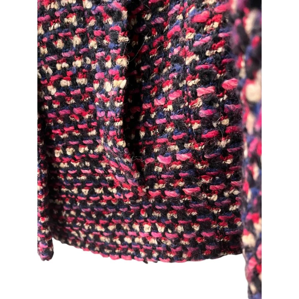 J. Crew Lady Jacket Italian Tweed Nello Gori Mill Blazer Size Medium Wool Mohair - Picture 5 of 10